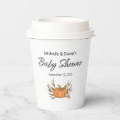 Little Pumpkin Schattige Herfst Baby shower Papieren Bekers (Achterkant)