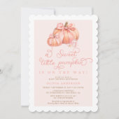 Little Pumpkin Schattige Pink Bow Baby shower Kaart (Voorkant)