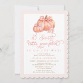 Little Pumpkin Schattige Pink Bow Baby shower Kaart (Voorkant)