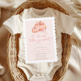 Little Pumpkin Schattige Pink Bow Baby shower Kaart
