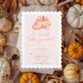 Little Pumpkin Schattige Pink Bow Baby shower Kaart