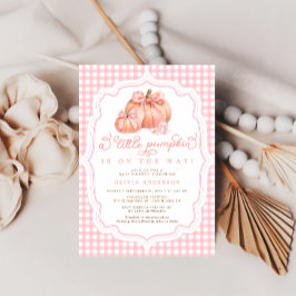Little Pumpkin Schattige Pink Bow Girl Baby shower Kaart