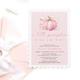 Little Pumpkin Schattige Roze Meisje Baby shower Kaart