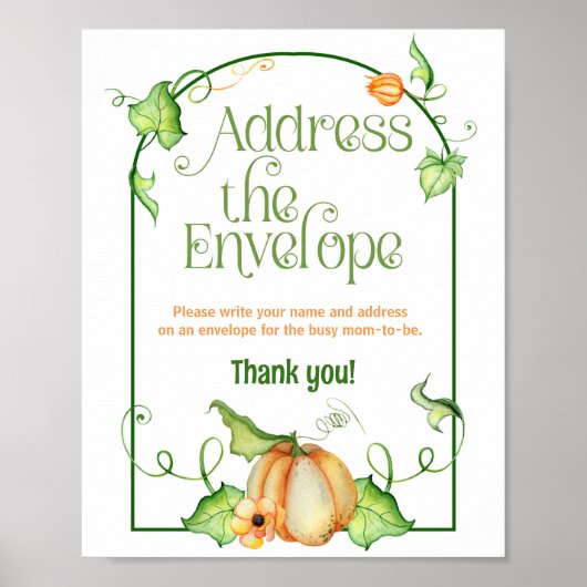 Little Pumpkin Shower Adres de Envelopteken Poster (Voorkant)