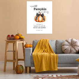 Little Pumpkin Sinaasappel Zwart Minimalisme Baby Poster