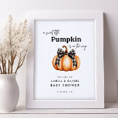 Little Pumpkin Sinaasappel Zwart Minimalisme Baby  Poster