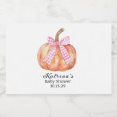 Little Pumpkin staat op het Way Pink Bow Baby show Sparkling Wijnetiket (Enkel label)