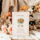 Little Pumpkin Stroller Girl Baby shower Kaart