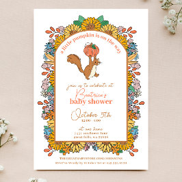 Little Pumpkin Sunflower Eekhoorn Baby shower Kaart