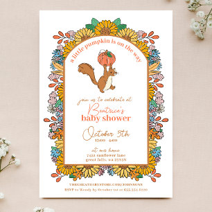 Little Pumpkin Sunflower Eekhoorn Baby shower Kaart