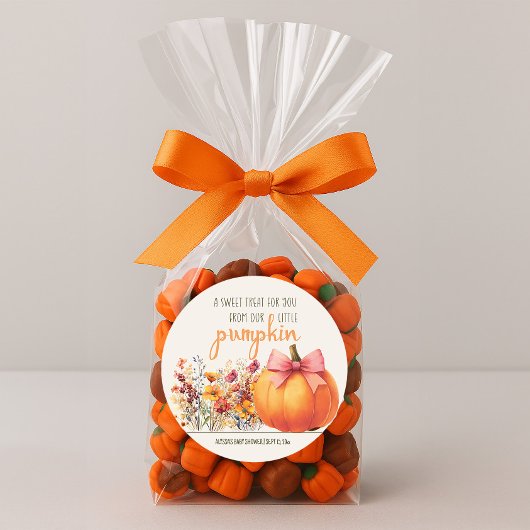 Little Pumpkin Sweet Treat Baby shower Ronde Sticker