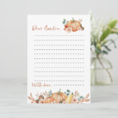 Little Pumpkin Time Capsule Opmerking Bericht Kaar Bedankkaart (Staand voorkant)