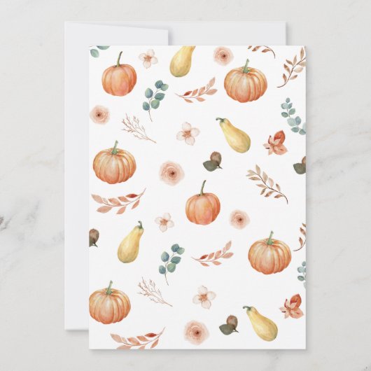 Little Pumpkin Time Capsule Opmerking Bericht Kaar Bedankkaart (Achterkant)