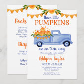 Little Pumpkin Triplet Baby Strooi alles in één Kaart (Voorkant / Achterkant)