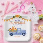 Little Pumpkin Triplet Boy Baby shower Papieren Bordje (Feest)