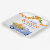 Little Pumpkin Triplet Boy Baby shower Papieren Bordje (Gebogen)
