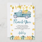 Little Pumpkin Truck Baby shower Dank je wel Kaart (Voorkant)