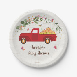Little Pumpkin Truck Baby shower Paper Bord