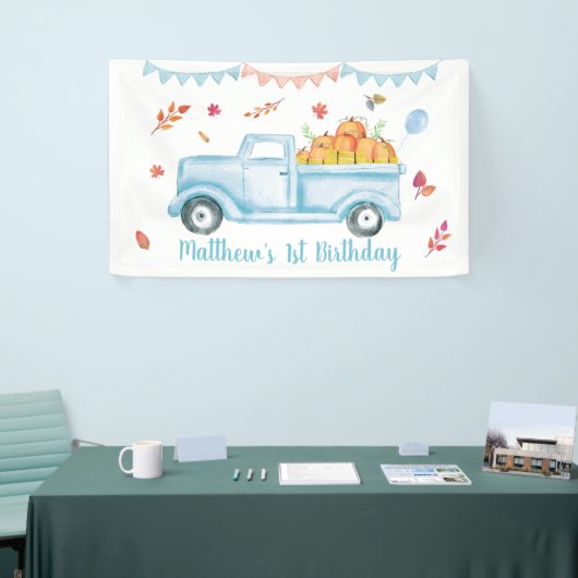 Little Pumpkin Truck Birthday Banner (Beurs)