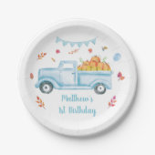 Little Pumpkin Truck Birthday Paper Bord (Voorkant)