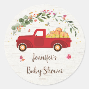 Little Pumpkin Truck Birthday Ronde Sticker
