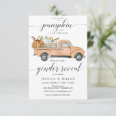 Little Pumpkin Truck Gender Reopenbaart de uitnodi Kaart (Staand voorkant)