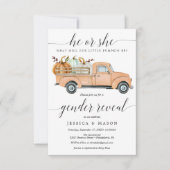 Little Pumpkin Truck Gender Reopenbaart de uitnodi Kaart (Voorkant)