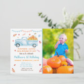 Little Pumpkin Truck Herfst Birthday Kaart (Staand voorkant)