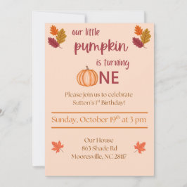 little pumpkin turning one kaart