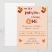 little pumpkin turning one kaart (Voorkant / Achterkant)