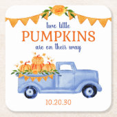 Little Pumpkin Twin Boy Baby shower Kartonnen Onderzetters (Voorkant)