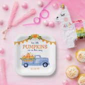 Little Pumpkin Twin Boy Baby shower Papieren Bordje (Feest)