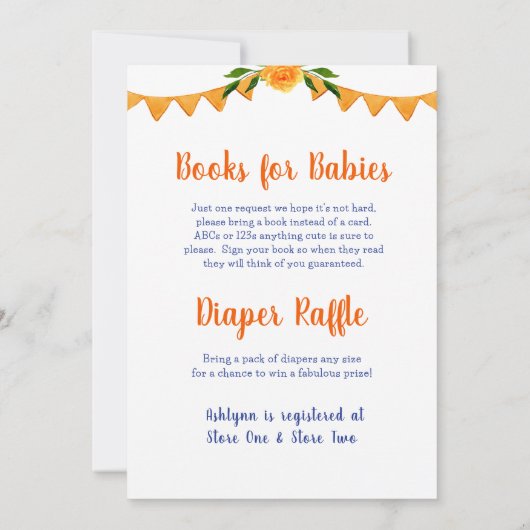 Little Pumpkin Twin Boy Baby Sprinkle All In One Kaart (Achterkant)