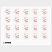 Little Pumpkin Twin Girl Baby shower Bedankt Vierkante Sticker (Vel)