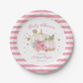 Little Pumpkin Twin Girl Baby shower Papieren Bordje (Voorkant)