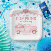 Little Pumpkin Twin Girl Baby shower Papieren Bordje (Feest)