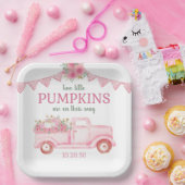 Little Pumpkin Twin Girl Baby shower Papieren Bordje (Feest)