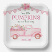 Little Pumpkin Twin Girl Baby shower Papieren Bordje (Voorkant)