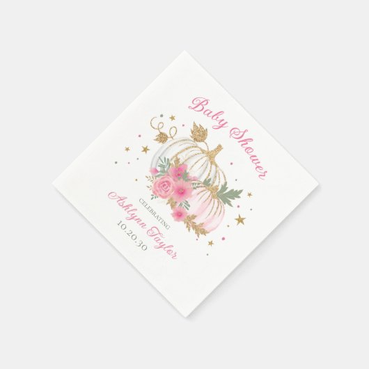 Little Pumpkin Twin Girl Baby shower Servet (Hoek)