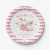 Little Pumpkin Twin Girl Baby Sprinkle Papieren Bordje (Voorkant)