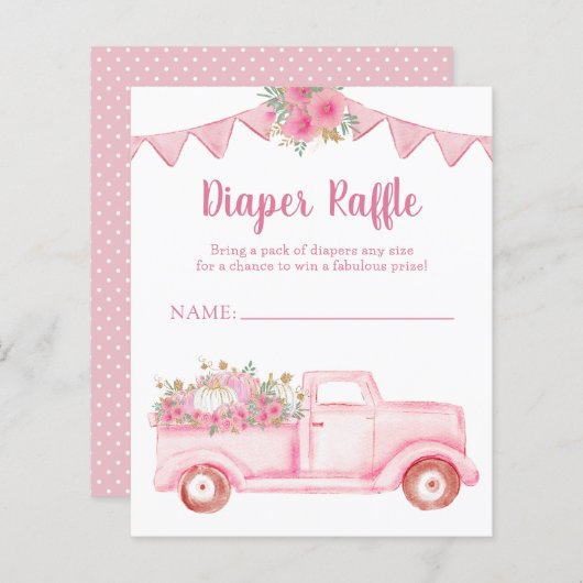 Little Pumpkin Twin Girl Luier Raffle (Voorkant / Achterkant)