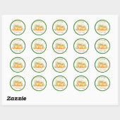 Little Pumpkin Twins Groene retour adreslabels Ronde Sticker (Vel)
