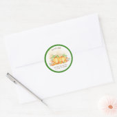 Little Pumpkin Twins Groene retour adreslabels Ronde Sticker (Envelop)