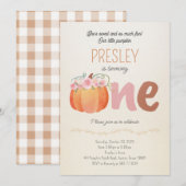 Little Pumpkin Verjaardag Party Meisje Uitnodiging (Voorkant / Achterkant)