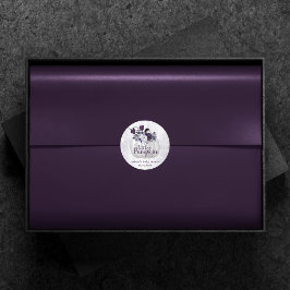 Little Pumpkin | Violet Paars Rustisch Baby shower Ronde Sticker