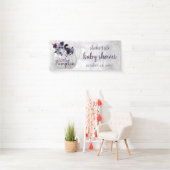 Little Pumpkin | Violet Paars Rustisch Baby shower Spandoek (Insitu)