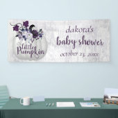 Little Pumpkin | Violet Paars Rustisch Baby shower Spandoek (Beurs)