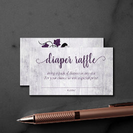 Little Pumpkin | Violet Plum Paars Diaper Raffle Informatiekaartje