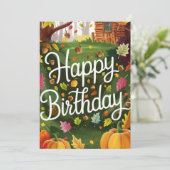 Little Pumpkin Warme Herfst Herfst Happy Birthday Kaart (Staand voorkant)