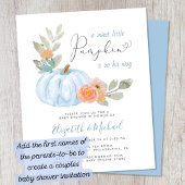 Little Pumpkin Waterverf Baby Boy Shower Invite